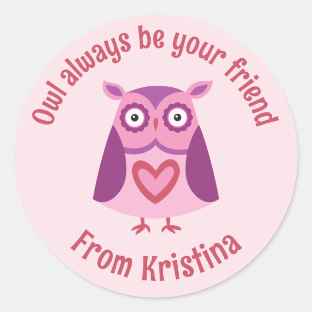 Cute Kids Classroom Valentines Day Sticker (Front)
