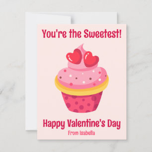 Cute Kids Classroom Valentine's Day Sweet Cupcake Holiday Card