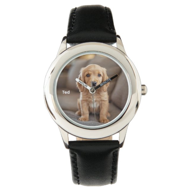 Cute Kid's Cocker Spaniel Personalized Watch (Front)