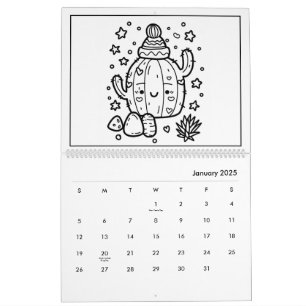 Cute Kids Coloring Calendar