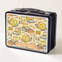 Kids Construction Personalized Lunch Box