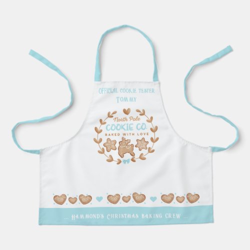 Cute Kids Cookie Baking Name Christmas Apron