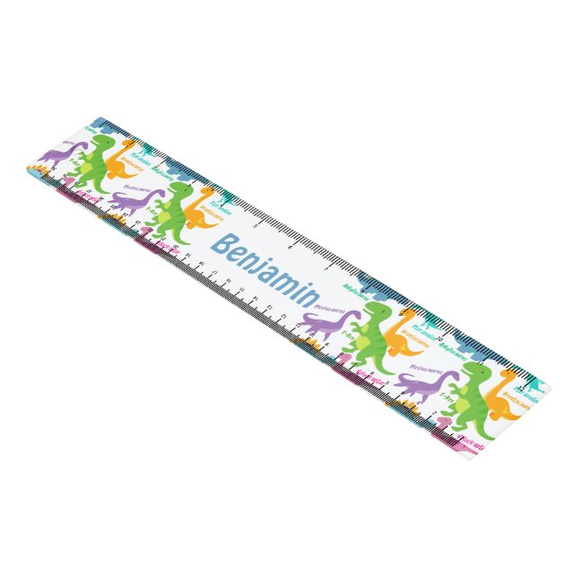 Cute Kids Dinosaur 12" Ruler (Angled)