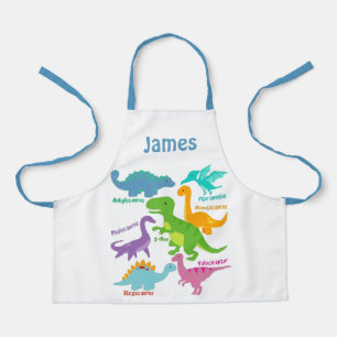 Cute Kids Dinosaur And Names Apron