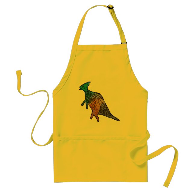 Cute kids dinosaur art smock illustration doodle adult apron (Front)