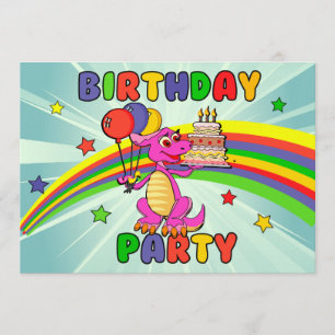 Cute Kids dinosaur birthday party Invitation