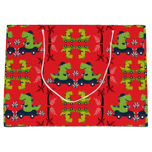 Cute Kids Dinosaur Birthday Party Large Gift Bag