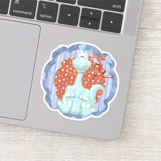 Cute Kids Dinosaur Cartoon Die Cut Sticker Decal