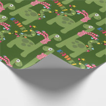 Cute Kids Dinosaur Christmas Wrapping Paper