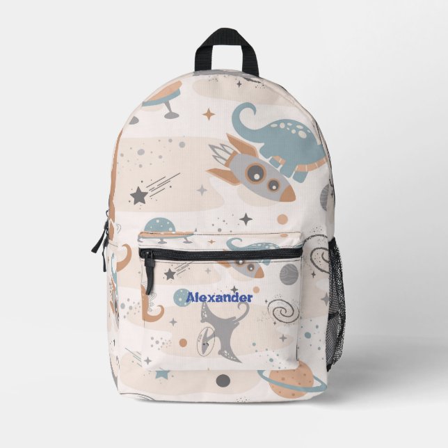 Cute Kids Dinosaur Custom Printed Backpack (Front)