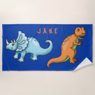 Cute Kids Dinosaur Fun Beach Towel