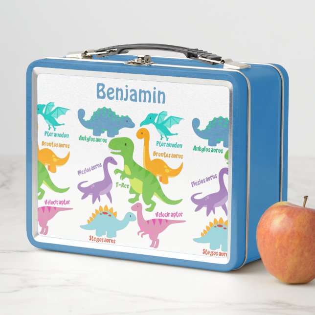 Cute Kids Dinosaur Metal Lunch Box (In Situ)