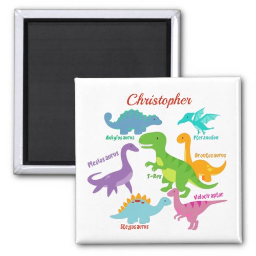 Cute Kids Dinosaur Names Personalized Magnet