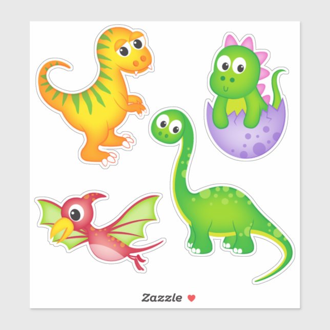 Cute Kids Dinosaur Sticker (Sheet)