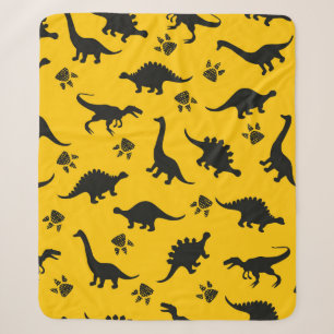 Cute kids dinosaurs pattern Colorful dinosaurs on Sherpa Blanket