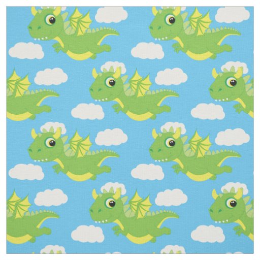 Cute Kids Dragon Cartoon Baby Nursery Fabric