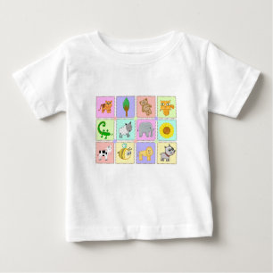 Cute kids drawing bee dog cow elephant lion sheep baby T-Shirt