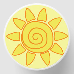 Cute Kids Drawing Sun Illustration Mini Candle Favors