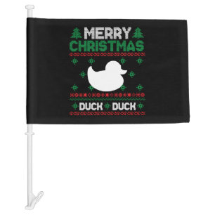 Cute Kids Duck Ugly Christmas Tshirt Car Flag