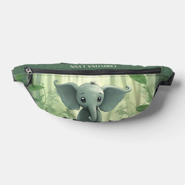 Cute kids elephant lovers add name fanny pack (Lay Down)