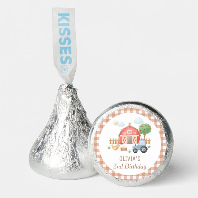 Cute Kids Farm Animals Birthday  Hershey®'s Kisses® (Front)