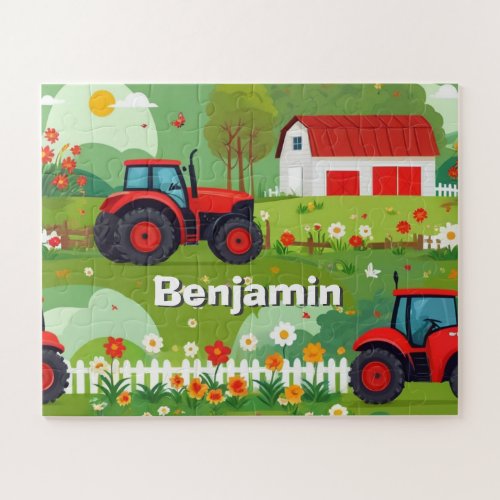 Cute Kids Farm with Name Jigsaw Puzzle