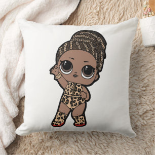 Cute Kids Fashion Delight - Tiger print jumpsuit Throw Pillow