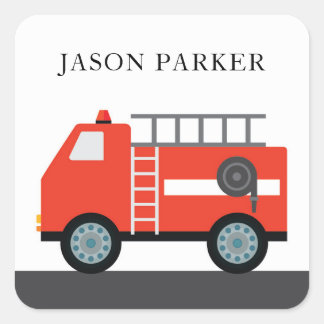 Cute Kids Fire Truck Stickers