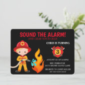 Cute Kids Firefighter Invitation (Standing Front)