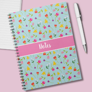 Cute Kids Floral 'Notes' Personalised Notebook