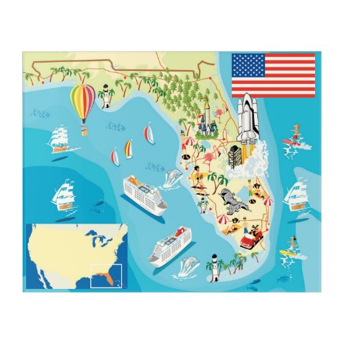 Cute Kids Florida Map Acrylic Print