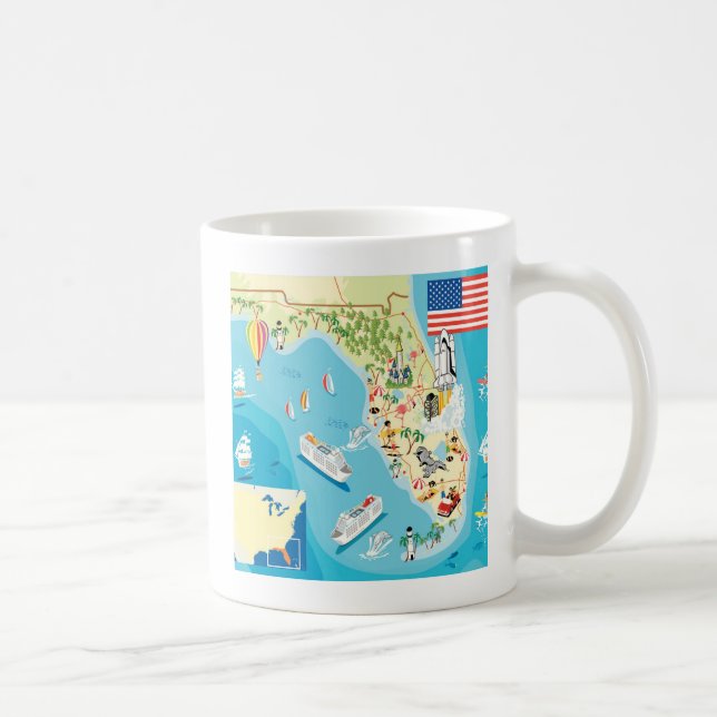 Cute Kids Florida Map Coffee Mug (Right)