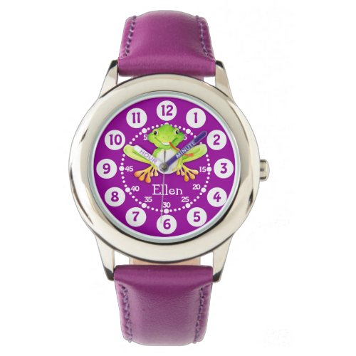 Cute kids frog and name watch