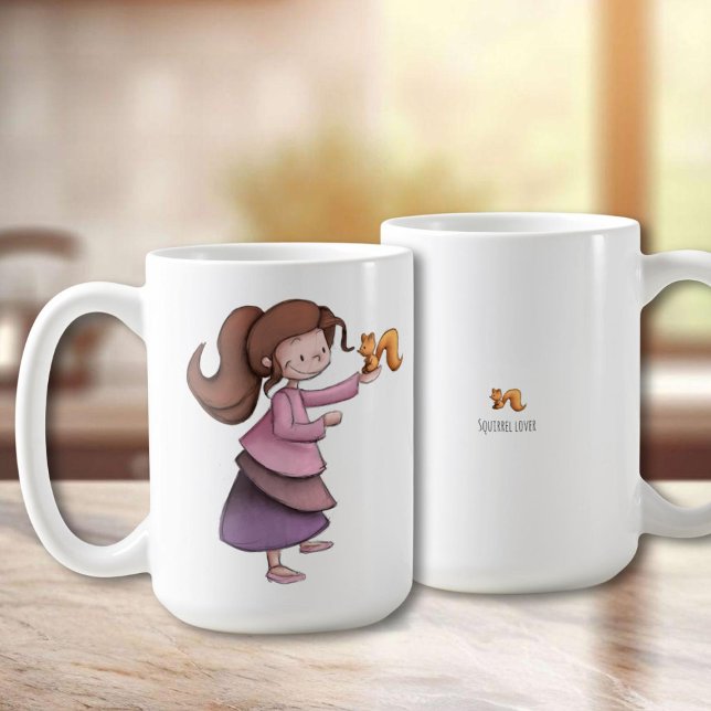 Cute Kids Girl Squirrel Coffee Mug (Creator Uploaded)
