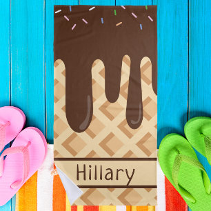 Cute Kids Girly Monogram Beach Towel