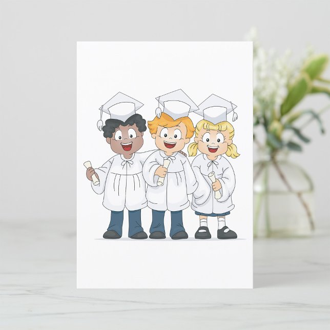 Cute Kids Graduation Cartoon Invitation (Creator Uploaded)