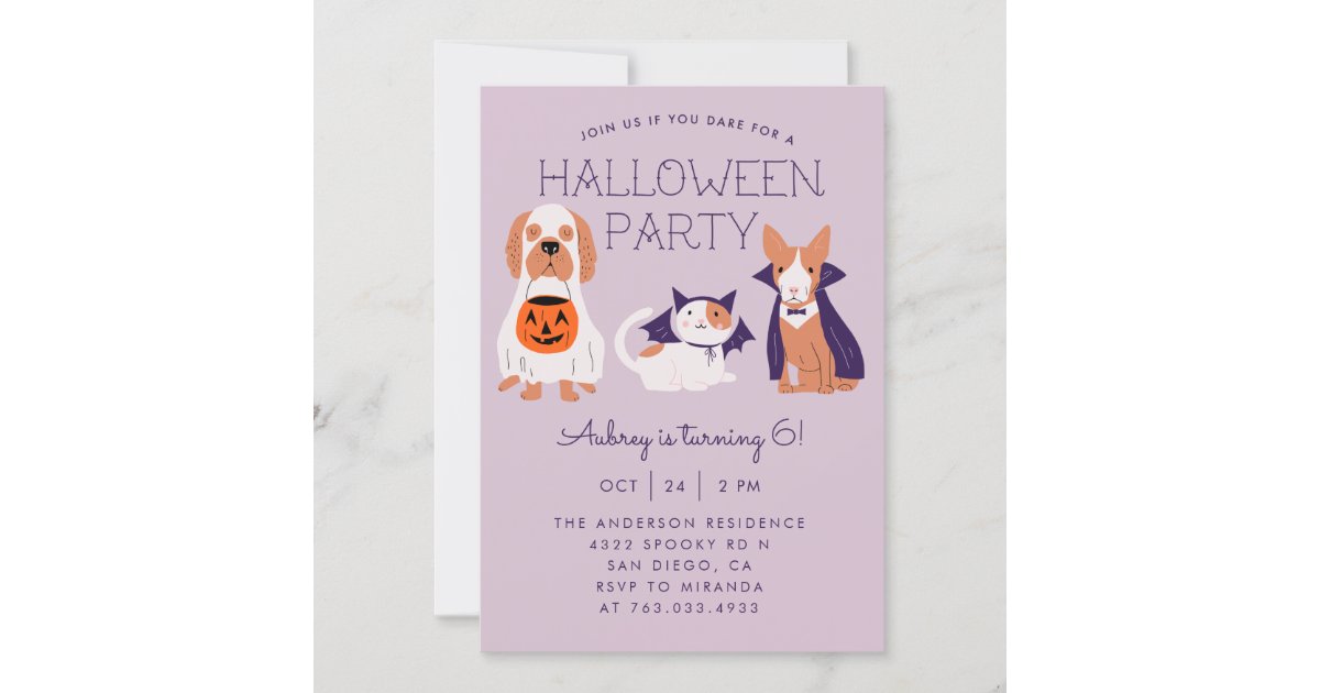 Cute Kids Halloween Birthday Party Invitation | Zazzle