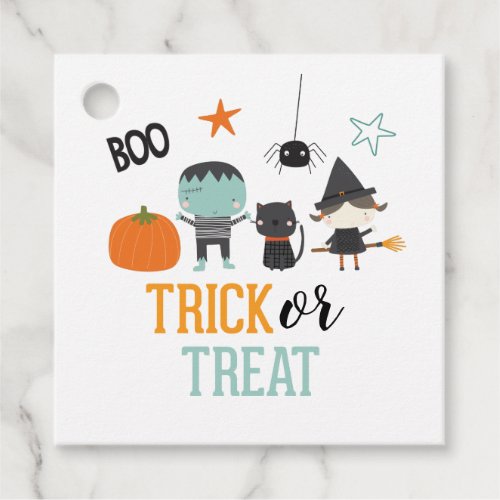 Cute kids Halloween Birthday Trick or Treat Party Favor Tags