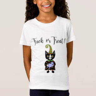 Cute Kids Halloween Black Cat T-Shirt