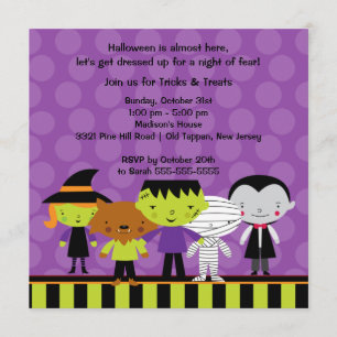 Cute Kids Halloween Costume Party Invitation