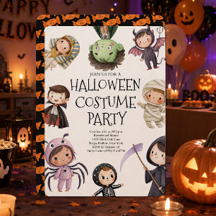 Cute Kids Halloween Costume Party Invitation