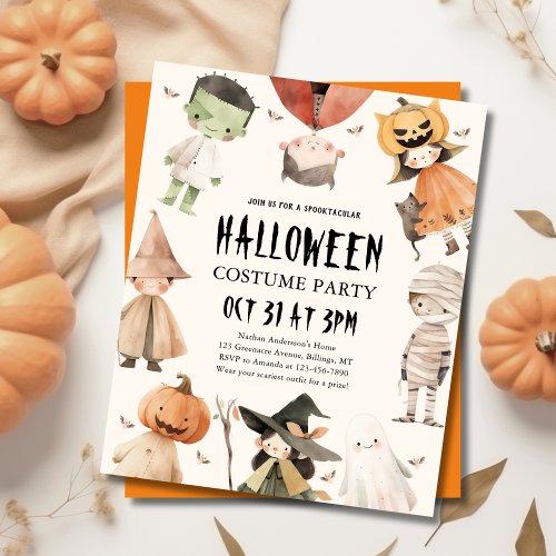 Cute Kids Halloween Costume Party Invitation