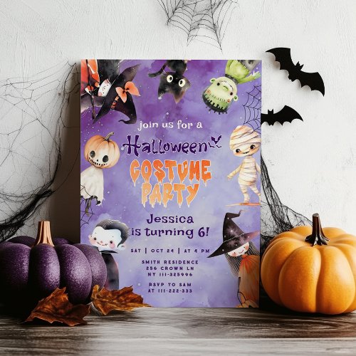 Cute kids Halloween costume party Invitation