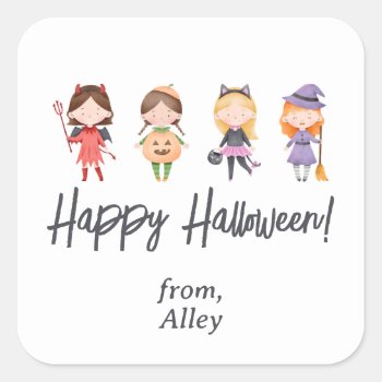 Cute Kids Halloween Costume Sticker by NoteworthyPrintables at Zazzle