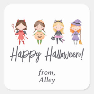 Cute Kids Halloween Costume Sticker