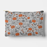 Cute Kids Halloween Doodle Pattern Accessory Pouch