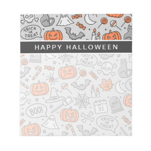 Cute Kids Halloween Doodle Pattern Notepad
