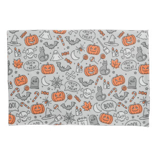 Cute Kids Halloween Doodle Pattern Pillow Case