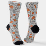 Cute Kids Halloween Doodle Pattern Socks