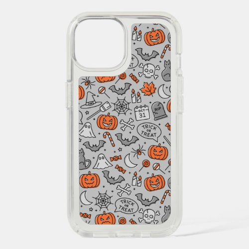 Cute Kids Halloween Doodle Pattern iPhone 15 Case